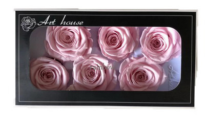 5-6CM (6pcs-box) Solid color preserved rose head Pink color