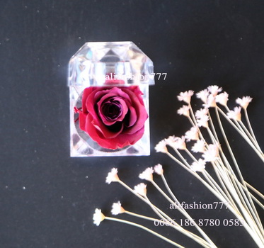 Preserved rose in Crystal Ring Box-16