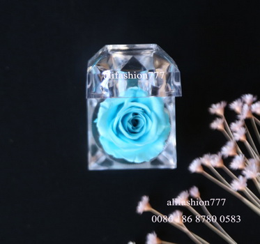 Preserved rose in Crystal Ring Box-09