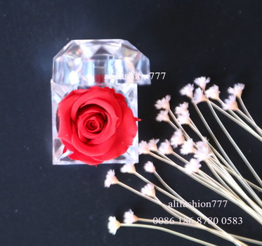 Preserved rose in Crystal Ring Box-08