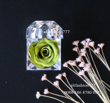 Preserved rose in Crystal Ring Box-14
