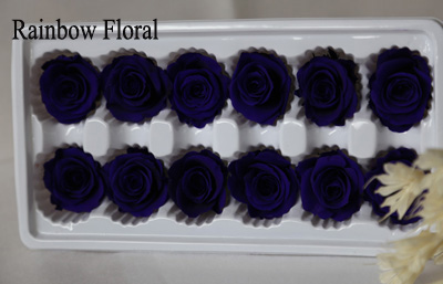 3-4cm(12pcs-box) solid color preserved rose head-14