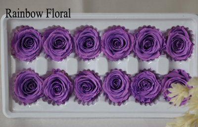 3-4cm(12pcs-box) solid color preserved rose head-15