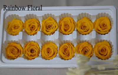 3-4cm(12pcs-box) solid color preserved rose head-17