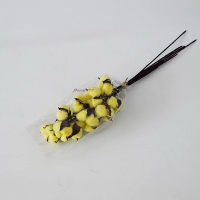 Cotton Flower-10 Stems Yellow