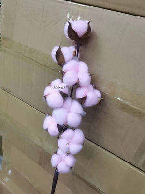 Cotton Flower-Long stem Dark Pink