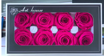 4-5CM (8pcs-box) Solid color preserved rose head-15